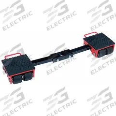 DAYTON Machine Roller: 11,000 lb, 4 1/4 in Deck Ht, 8 3/4 in L x 7 3/8 in W, (8) Rollers, Fixed, Red (MPN 5ERK2). Key specifications — attr1344324: Rubber Padded; attr1344360: DAYTON; attr1344361: Red.