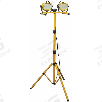 APPROVED VENDOR Temporary Job Site Light: 1,200 lm Max Brightness, LED, 1, 1 Brightness Levels - Tripod Stand Lights