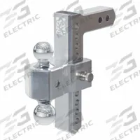 CURT Dual Ball Mount: 2 5/16 in Compatible Ball Shank Dia, 2 in_2 5/16 in Ball Dia, Aluminum/Steel (MPN 45366). Key specifications — Material: Aluminum; Steel; Ball Mount Style: Ball Mount; Brand: CURT; Features: Corrosion-Resistant; Finish: Polished Aluminum; Includes: Dual Ball; Mount w/ Hitch Ball Style: Adjustable.