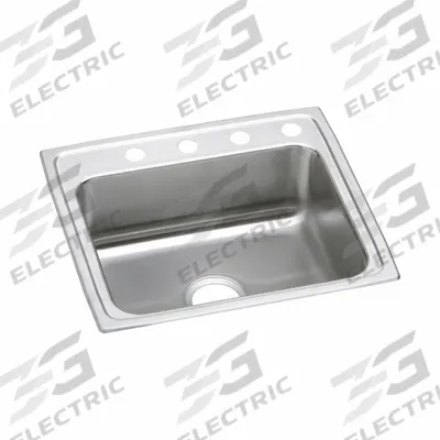 JUST MANUFACTURING Bowl Drop-In Sink: 25 in Overall Lg, 21 1/4 in Overall Wd - One-Bowl Counter-Mounted Kitchen & Bar Sinks without Faucets