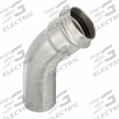 VIEGA PROPRESS Crimp Elbow Fitting: 1 1/2 in CTS x 1 1/2 in CTS Size, 45° Elbow - Potable Water Stainless Steel Press Tube Fittings