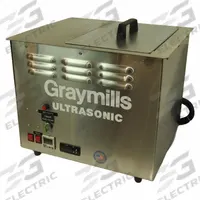 GRAYMILLS Parts Washer: For Water-Based Solution Base Type, Ultrasonic, Stainless Steel, 120V AC (MPN BTU1411-A). Key specifications — Voltage: 120V AC; Brand: GRAYMILLS; Cleaning Method: Ultrasonic; Tank Material: Stainless Steel; For Solution Base Type: Water-Based.