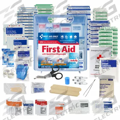 FIRST AID ONLY First Aid Kit and Housing: Gen Purpose, 50 People Served, 370 Components - General Purpose First Aid Kits