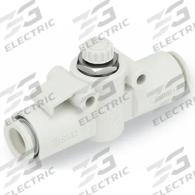 SMC Speed Control Valve: In-Line Fitting, Hex Screw, 3/8 in Valve Body Size - In-Line Speed Control Valves