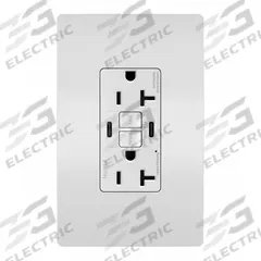 USB Receptacle: Duplex, 5-20R, 2 USB Ports, USB Type C, White, 125V AC, 20 A, GFCI (MPN 2097TRUSBCCW). Key specifications — Brand: LEGRAND.