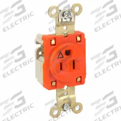 HUBBELL Receptacle: Single, 5-15, Orange, 125V AC, 15 A, 2 Pole / 3 Wire (MPN IG5261)