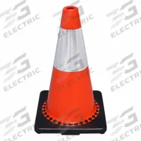 Traffic Cone: MUTCD/NCHRP-350, 18 in Cone Ht, Orange, High-Intensity Prismatic, PVC, 3 lb Base Wt (MPN 15018-HIWB-C3). Key specifications — Base Color: Black; Brand: TRAFFIX DEVICES/VIZCON; Cone Material: PVC; Includes: Grip Top.