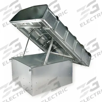Dayton Roof Vent Hood: 3,591 cfm @ 0.100 in SP, Steel, Galvanized, 48 in Hood Lg - Roof Vent Hoods