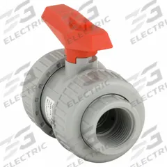 GF PIPING SYSTEMS Manual Two-Way Ball Valve: 1 in Size, CPVC, Straight, Socket x FNPT, Two-Piece (MPN 163375004). Key specifications — Brand: GF PIPING SYSTEMS; Handle: Lever.