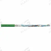 CHAINFLEX Measuring System Cable: (4) Pr 26 AWG (0.14)/(4) 20 AWG (0.50), Green, PUR Jacket (MPN CF894-015). Key specifications — Conductor Grouping: (4) Pair 26 AWG/(4) 20 AWG; Includes Ground: No; Overall Length: Order by the Foot; Minimum Bend Radius Factor - Fixed: 8 x OD; Minimum Bend Radius Factor - Flexible: 12 x OD; Brand: CHAINFLEX.