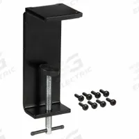 WALDMANN Table Clamp: 5.3 in Clamping Capacity, Black, Table Clamp, Metal (MPN 190033019-00014950). Key specifications — Arm Material: Metal; Brand: WALDMANN; Compatible with Brand: Ring LED; Product Type: Table Clamp.