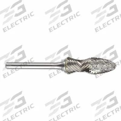 SGS PRO Carbide Bur: Tree, SF-5RA, Double Cut, 1/2" x 1 1/4" Head - Ball-Nosed Tree Radius Burs