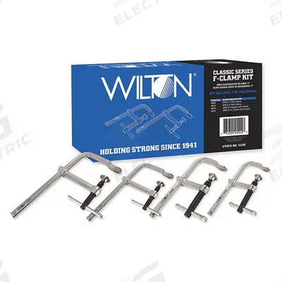 WILTON Bar Clamp Set: Light Duty/Medium Duty, Sliding T Handle, 4 in_8 in_12 in Jaw Opening - Max - Bar Clamp Sets