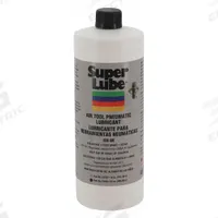 SUPER LUBE Air Tool Oil: Synthetic, -40°F Min. Op Temp., 650°F Max. Op Temp., NSF H1, Food Grade (MPN 12032). Key specifications — attr1321222: Synthetic; attr1321226: 80W; attr1321227: 161; attr1321244: SUPER LUBE; attr1321245: Bottle.