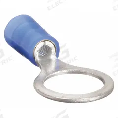 PANDUIT Ring Terminal: Blue, Nylon Insulation, #6 Stud Size, 18 AWG to 14 AWG Wire Sizes, 600 V (MPN PN14-6R-C). Key specifications — attr1308027: PANDUIT.