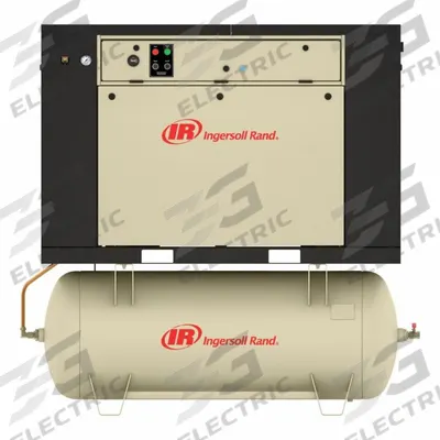 INGERSOLL RAND Quiet Enclosed Reciprocating Compressor: 10 hp, 2 Stage, Horizontal, 120 gal - Quiet Enclosed Reciprocating Electric Air Compressors