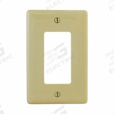 HUBBELL Wall Plate: Decorator-Rocker, 1 Gang, Ivory - General Purpose Wall Plates