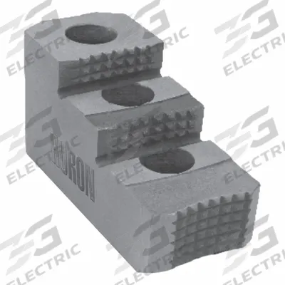 HURON Lathe Jaw: Pointed, Serrated, Steel, For 12 in Chuck - Double-Step Hard Lathe Jaws