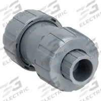 HAYWARD Check Valve: Ball, Inline Valve Body, PVC, 1/2 in Pipe Size, True Union Socket/NPT, Std, FKM (MPN TC10050ST). Key specifications — Ball Material: PVC; Brand: HAYWARD.