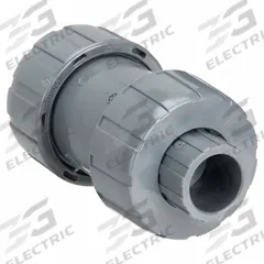 HAYWARD Check Valve: Ball, Inline Valve Body, PVC, 1/2 in Pipe Size, True Union Socket/NPT, Std, FKM (MPN TC10050ST). Key specifications — Ball Material: PVC; Brand: HAYWARD.