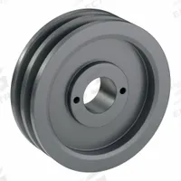 APPROVED VENDOR V-Belt Pulley: 2AK59, 2 Groove, 5.75 in OD, Bushed Bore, H/QT, Cast Iron (MPN 2AK59H). Key specifications — Pulley Industry Number: 2AK59; Pitch Diameter: 5.5 in (4L, A); For Belt Section (broad, with similar types): 3L.