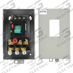 EATON Manual Motor Starter: Non-Reversing, 3 Poles, 5 A, NEMA Size M-0, Thermal Protection, EATFH (MPN B100S0C). Key specifications — Maximum Voltage Rating: 600V AC; Brand: EATON; Thermal Units Required: 3 (Not Included).