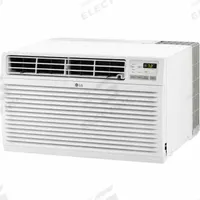 LG Through-the-Wall Air Conditioner: 400 sq ft – 530 sq ft, 115V AC, 11,800 BtuH, 5-15P, Fixed (MPN LT12124CNR). Key specifications — Brand: LG; Voltage: 115V AC; CEER Rating: 10.5; NEMA Plug Configuration: 5-15P; Special Features_Broad: Remote Control.