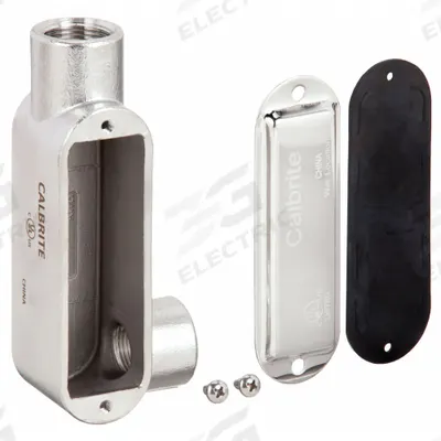CALBRITE Conduit Outlet Body: Stainless Steel, 1 in Trade Size, LR Body, 11 cu in Body Capacity - LR - 90° Elbow Type