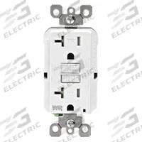 LEVITON GFI Receptacle: Decorator Duplex, 5-20, White, GFCI, 125V AC, 20 A, 2 Pole / 3 Wire (MPN GFWT2-W)