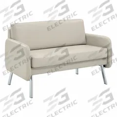 OFFICE STAR PRODUCTS Sofa: Beige, Beige, Faux Leather, Metal, 42 1/2 in Seat Wd, 18 1/2 in Seat Dp (MPN SL5602-PD28). Key specifications — Seat Color: Beige.