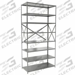HALLOWELL Metal Shelving: Standalone, Medium-Duty, 48 in x 18 in, 84 in Overall Ht, 8 Shelves (MPN F4713-18HG). Key specifications — Frame Material: Steel; Shelving Material: Steel; Assembled: Unassembled; Color: Gray; Brand: HALLOWELL.
