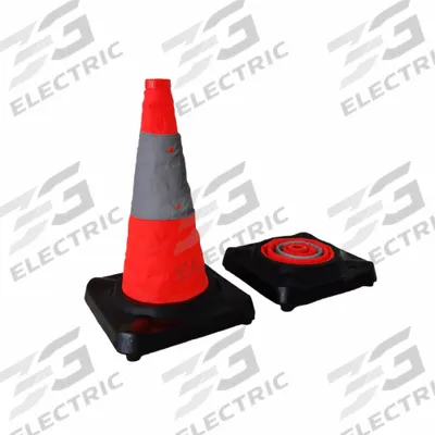 MUTUAL INDUSTRIES Traffic Cone: MUTCD, 18 in Cone Ht, Orange, Engineer, Nylon, Blank - Collapsible Traffic Cones for Roadway Use