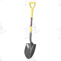 WESTWARD Round Point Shovel: Steel Blade, 14 ga, D-Grip Handle Type, Fiberglass Handle (MPN 12V170). Key specifications — Blade Color: Black; Handle Color: Natural; Blade Material: Steel.