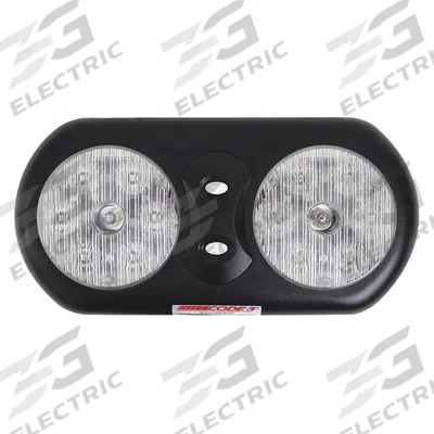 CODE 3 Warning Lamp: LED, Red, 11 in Overall Lg, 5 3/8 in Overall Ht, 1 in Overall Wd - Visor Mounted Emergency Lights