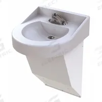 BESTCARE Bathroom Sink: Polymer Resin, 14 1/2 in Bowl Lg, 4 in Bowl Dp, ADA Compliant, Sensor (MPN WH3775-3375L-SO-110V-BAT). Key specifications — Faucet Operation: Sensor; ADA Compliant: ADA Compliant; Color: White; Bowl Shape: D-Shape; Brand: BESTCARE; Sink Mounting Type: Wall.