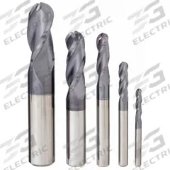 APPROVED VENDOR End Mill Set: Ball Nose, 5 Pc, Carbide, AlTiN Coated, 3 Flute, 1/8" to 1/2" Mill Dia (MPN 222-888882)