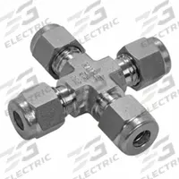 HAM-LET Compression Cross Fitting: 1/2 in OD x 1/2 in OD x 1/2 in OD x 1/2 in OD Fitting Size (MPN 7102L SS 1/2). Key specifications — Series: Let-Lok; Compatible Fitting Brands: Parker A-LOK; Brand: HAM-LET.