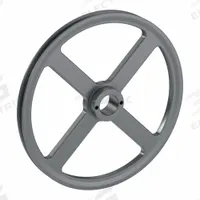 APPROVED VENDOR V-Belt Pulley: AK124, 1 Groove, 12.25 in OD, Bushed Bore, H/QT, Cast Iron (MPN AK124H). Key specifications — Pulley Industry Number: AK124; Pitch Diameter: 12 in (4L, A); For Belt Section (broad, with similar types): 4L, A, or AX.