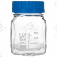 GLOBE SCIENTIFIC Media Bottle: 500 mL, Screw-On, GL80, 134 mm, Colorless, Closure Included, ISO 9001 (MPN 8120500). Key specifications — Closure Type: Screw-On; Mouth Size: Wide; Screw Closure Size: GL80; Brand: GLOBE SCIENTIFIC; Body Color: Colorless.