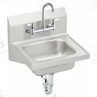 ELKAY Hand Wash Sink Kit: 1 Stations, 6 in Bowl Dp, 12 in Bowl Lg, 9 1/4 in Bowl Wd, Faucet Included (MPN CHS1716C). Key specifications — Includes Side Splash: Side Splash Not Included; Series: Ecommerce Commercial; Brand: ELKAY.
