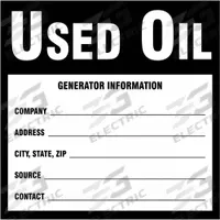BRADY DOT Handling Label: Generator Information, 6 in x 6 in, 6 in Label Wd, 6 in Label Ht, 100 PK (MPN 60367). Key specifications — Message: Generator Information; Background Color: White; Brand: BRADY.