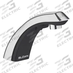 SLOAN Bathroom Sensor Faucet: Optima, Brass, Chrome Finish, Single-Post, Battery, Back-Check Tee (MPN EBF-85-4-BAT-TEE-CP-0.5GPM-MLM-IR-FCT). Key specifications — Brand: SLOAN; Includes: Quick Connect Fittings; Series: Optima.