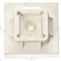 PANDUIT Cable Tie Mounting Base: 0.42 in Slot Wd, 0.09 in Slot Ht, White, 1.5 in Wd, 50 PK (MPN SGABM40-A-L). Key specifications — For Use With: Miniature, Intermediate and Standard Cable Ties; Size: 1.5 in L x 1.5 in W x 0.34 in H; Color: White; Brand: PANDUIT.