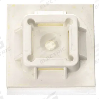 PANDUIT Cable Tie Mounting Base: 0.42 in Slot Wd, 0.09 in Slot Ht, White, 1.5 in Wd - Adhesive Mount Cable Tie Bases