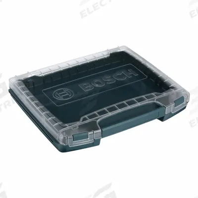 BOSCH Tool Box: 12 1/2 in W 14 1/4 in D 2 1/4 in H, Plastic, Blue, Hinged Lid - Plastic Tool Boxes