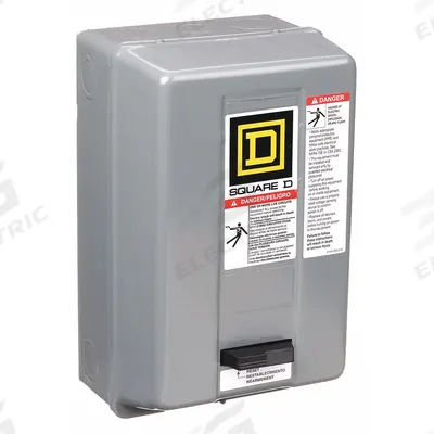 SQUARE D Magnetic Motor Starter: Non-Reversing, 2 Poles, NEMA Size 1, 27 A - Enclosed Non-Reversing Starters with Thermal Overloads