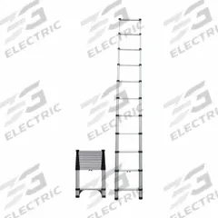TELESTEPS Telescoping Ladder: 11 ft Ladder Size, Aluminum, 250 lb Load Capacity, 19 lb Wt (MPN 1400E). Key specifications — Brand: TELESTEPS; Color: Silver.