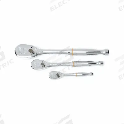 GEARWRENCH Hand Ratchet: Pear, Reversible, Full Polish Chrome, 4° Min Arc Swing - Standard-Head Ratchets