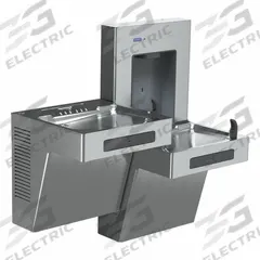 SLOAN Drinking Fountain with Bottle Filler: On-Wall, 8 gph @ 50°F, Touchless Sensor, Silver (MPN DRS120-FIL-REF-SS). Key specifications — Brand: SLOAN; Housing Material: 304 Stainless Steel; Filter Access: Top Panel Access; Chilling Capacity: 8 gph @ 50°F; Housing Color: Silver.