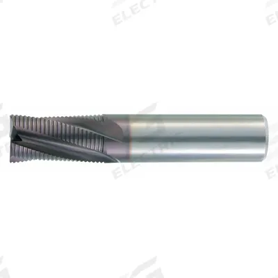 WIDIA HANITA Roughing End Mill: Carbide, TiCN Coated, 4 Flute, Fine Pitch, 3/8" Mill Dia - Corner-Chamfer Carbide Roughing End Mills for Steel & Cast Iron